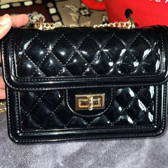 Women’s black bag with golden chain strap,NWOT - Picture 2 of 6